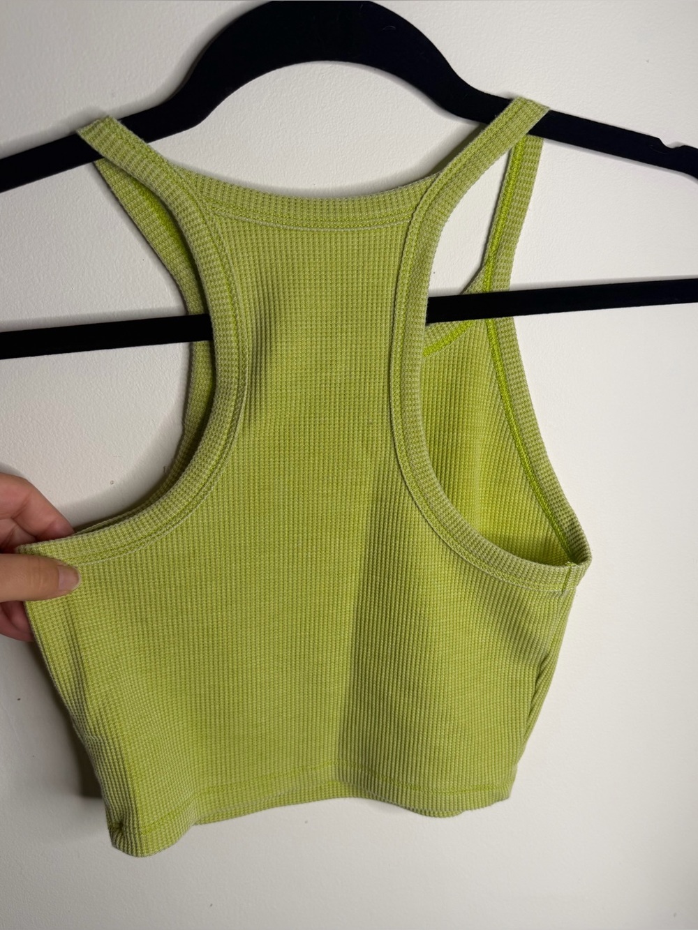 American Eagle Outfitters Lime Green Ribbed Racerback Crop Top - Picture 2 of 3